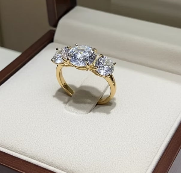 Anello - 18 carati Oro giallo - 4.32ct. tw. Diamante (Coltivato in laboratorio)