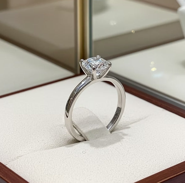 Anello - 18 carati Oro bianco - 1.30ct. tw. Diamante (Coltivato in labo