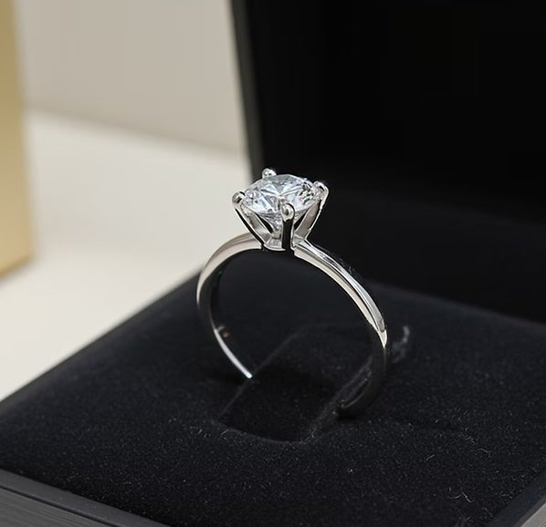 Anello - 18 carati Oro bianco - 1.30ct. tw. Diamante (Coltivato in labo