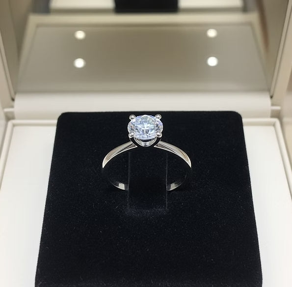Anello - 18 carati Oro bianco - 1.30ct. tw. Diamante (Coltivato in labo
