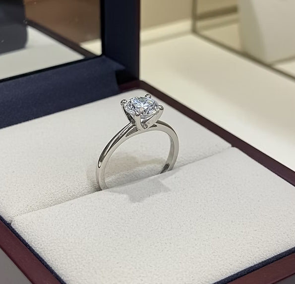 Anello - 18 carati Oro bianco - 1.30ct. tw. Diamante (Coltivato in labo