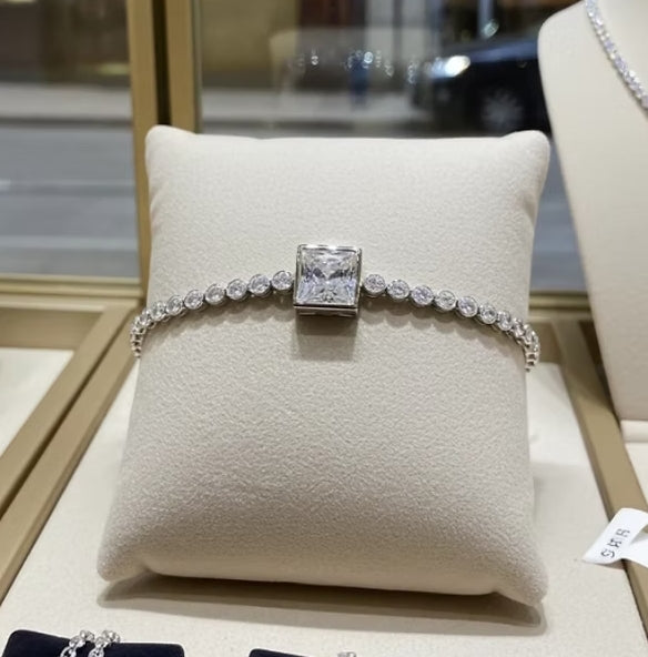 Bracciale - 18 carati Oro bianco - 8,50ct. tw. Diamante (Coltivato in laboratori