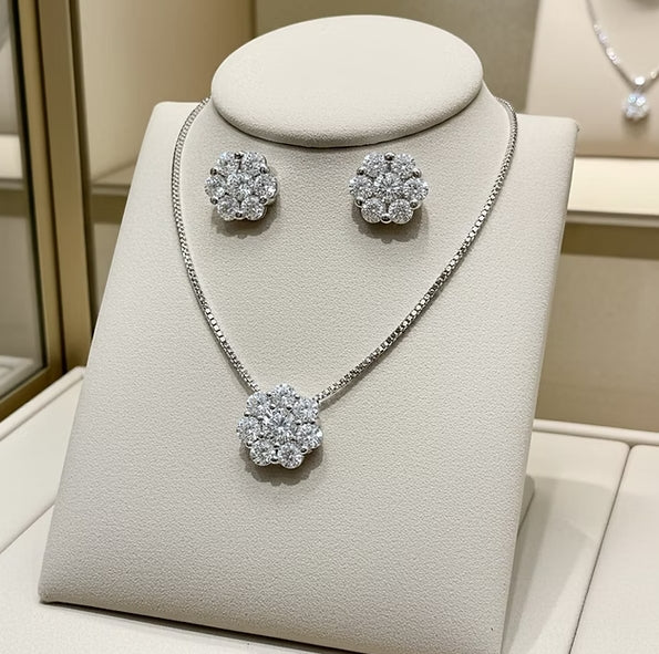 Set Collana e Orecchini in Oro 18k con diamante naturale 2,20 ct