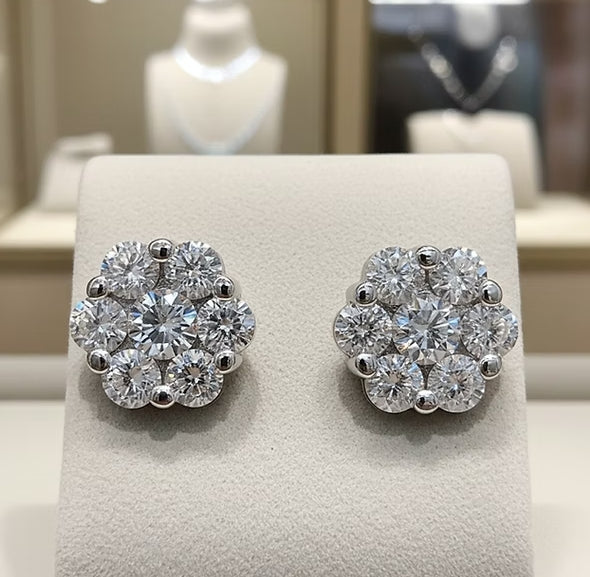 Set Collana e Orecchini in Oro 18k con diamante naturale 2,20 ct