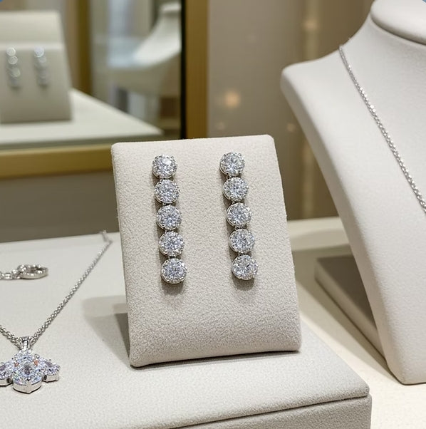 Set Completo Collana e Orecchini con diamante naturale 2,40 ct