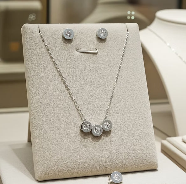 Set Completo Collana e Orecchini con diamante naturale 1,35 ct