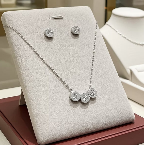 Set Completo Collana e Orecchini con diamante naturale 1,35 ct