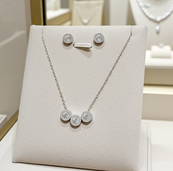 Set Completo Collana e Orecchini con diamante naturale 1,35 ct