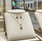 Set Completo in Oro Giallo 18k - Collana e Orecchini con diamante naturale 1,05 ct