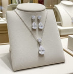 Set Completo in Oro Bianco 18k - Collana e Orecchini con diamante naturale 1,50 ct