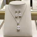 Set Completo in Oro Bianco 18k - Collana e Orecchini con diamante naturale 1,50 ct