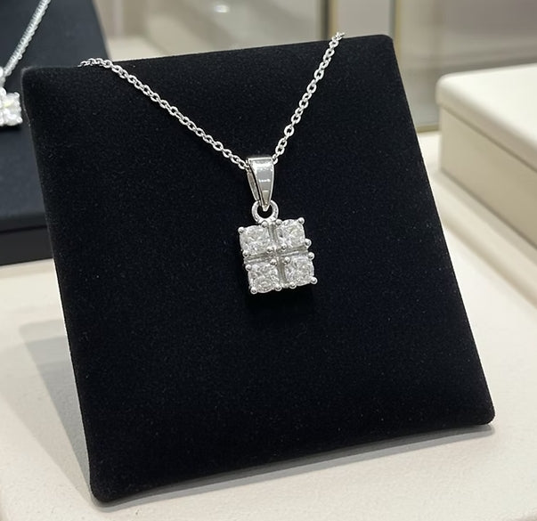 Ciondolo - 18 carati Oro bianco - 0.48ct. tw. Diamante ( naturale)
