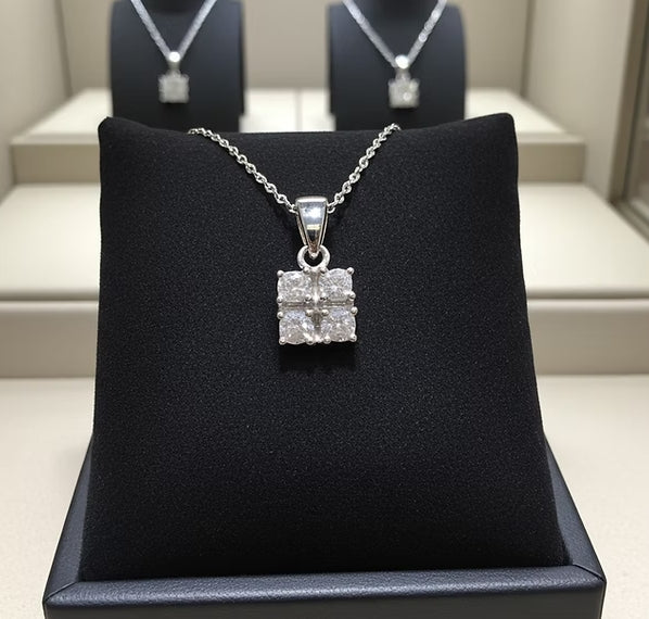 Ciondolo - 18 carati Oro bianco - 0.48ct. tw. Diamante ( naturale)