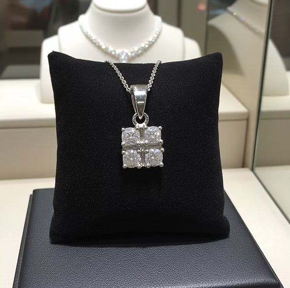 Ciondolo - 18 carati Oro bianco - 0.48ct. tw. Diamante ( naturale)