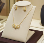 Set Completo in Oro Giallo 18k - Collana e Orecchini con diamante naturale 1,25 ct