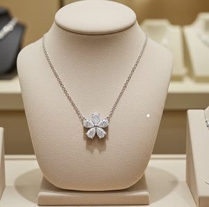 Collana a Fiore - Oro Bianco 18k diamanti naturali 1,00ct