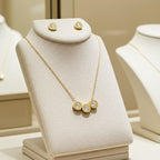 Set Completo in Oro Giallo 18k - Collana e Orecchini con diamante naturale 1,25 ct