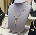 Collana trilogy in oro Giallo 18k con diamanti naturali 0.60ct
