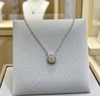 Collana punto luce in Oro Bianco  con diamante naturale 0,18ct