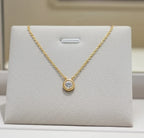 Collana punto luce in Oro Giallo  con diamante naturale 0,24 ct