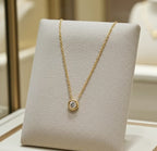 Collana punto luce in Oro Giallo  con diamante naturale 0,24 ct