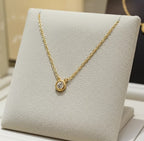 Collana punto luce in Oro Giallo  con diamante naturale 0,24 ct