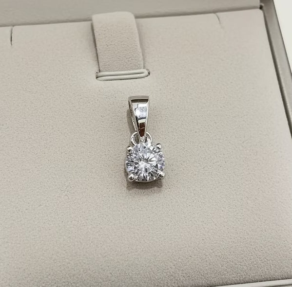 Ciondolo - 18 carati Oro bianco - 0.15ct. tw. Diamante ( naturale)