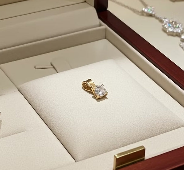 Ciondolo - 18 carati Oro Giallo - 0.21ct. tw. Diamante ( naturale)