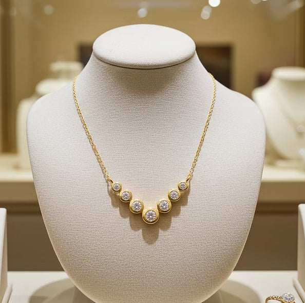 Ciondolo tennis in oro Giallo 18k e diamante naturale 0.85ct