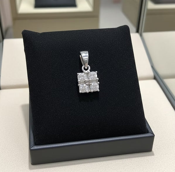 Ciondolo - 18 carati Oro bianco - 0.40ct. tw. Diamante ( naturale)