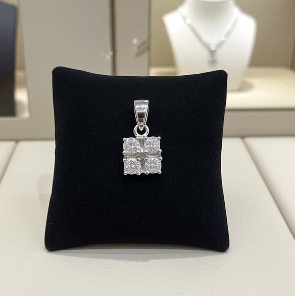 Ciondolo - 18 carati Oro bianco - 0.40ct. tw. Diamante ( naturale)