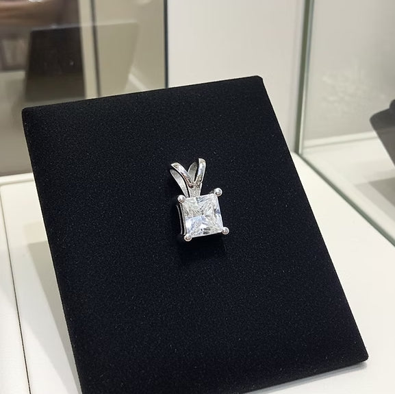 Ciondolo - 18 carati Oro bianco - 0.42ct. tw. Diamante ( naturale)