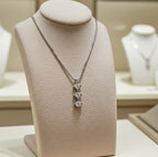 Collana trilogy in oro bianco 18k con diamanti naturali 0.45ct