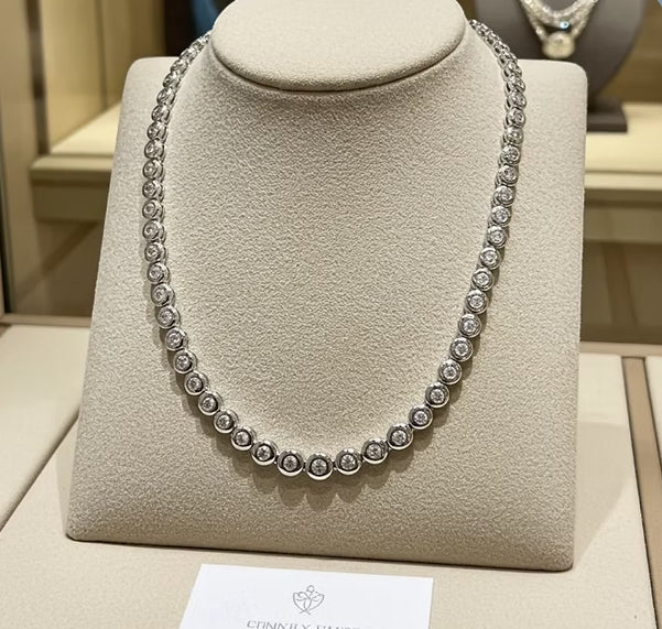 Collana tennis a cipollina in oro e diamanti naturali 6.40ct