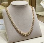 Collana tennis a cipollina in oro Giallo 18k e diamanti naturali 6.40ct