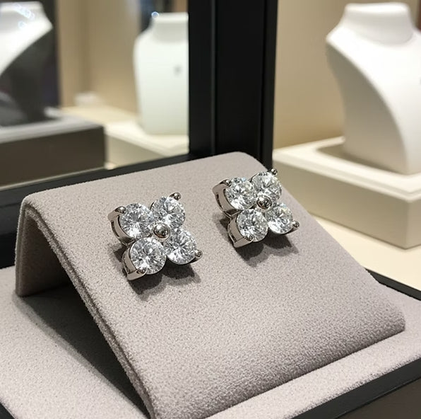 Orecchini - 18 carati Oro bianco - 0,80 ct. tw. Diamante (Naturale)
