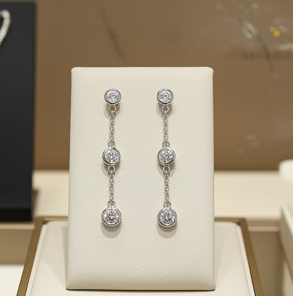 Orecchini - 18 carati Oro bianco Diamante (Naturale) - 0,90 ct Diamante