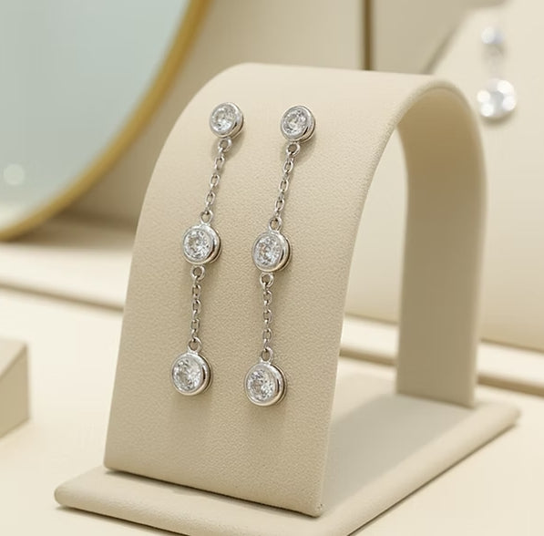 Orecchini - 18 carati Oro bianco Diamante (Naturale) - 0,90 ct Diamante