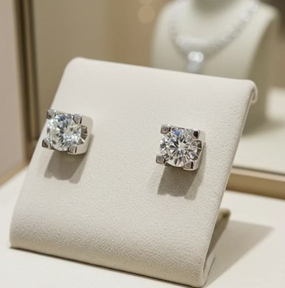 Orecchini - 18 carati Oro bianco 18k - 0.44ct. tw. Diamante (Naturale)