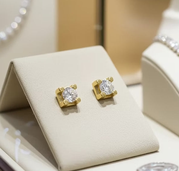 Orecchini - 18 carati Oro Giallo 18k - 0.24ct. tw. Diamante (Naturale)