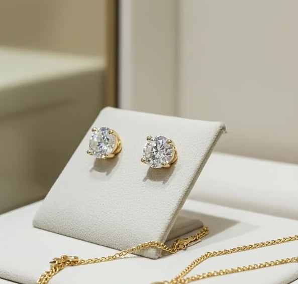 Orecchini a lobo - 18k Giallo - 0.30ct. Diamante (Naturale)