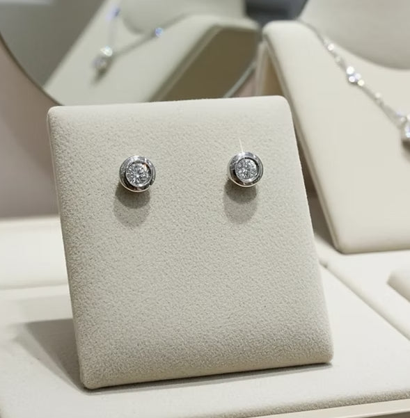 Orecchini - 18 carati Oro bianco - 0.42ct. tw. Diamante (Naturale)