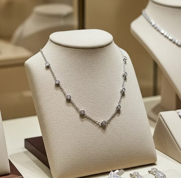 collana pendente in Oro Bianco18k - diamanti naturali 0,77 ct