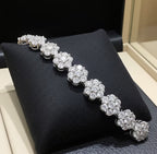Bracciale Tennis Fiorellino in oro bianco 18k - 4,92 ct diamanti naturale
