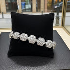 Bracciale Tennis Fiorellino in oro bianco 18k - 4,92 ct diamanti naturale
