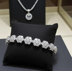 Bracciale Tennis Fiorellino in oro bianco 18k - 4,92 ct diamanti naturale