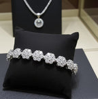 Bracciale Tennis Fiorellino in oro bianco 18k - 4,92 ct diamanti naturale