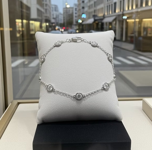 Bracciale in oro Bianco 18k - diamante naturale 0,90ct