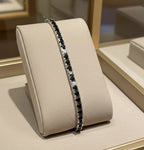 bracciale tennis in oro bianco 18k diamanti naturali neri 4,00ct