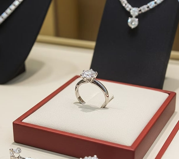 Anello solitario diamante naturale 0,59ct certificato IGI D IF